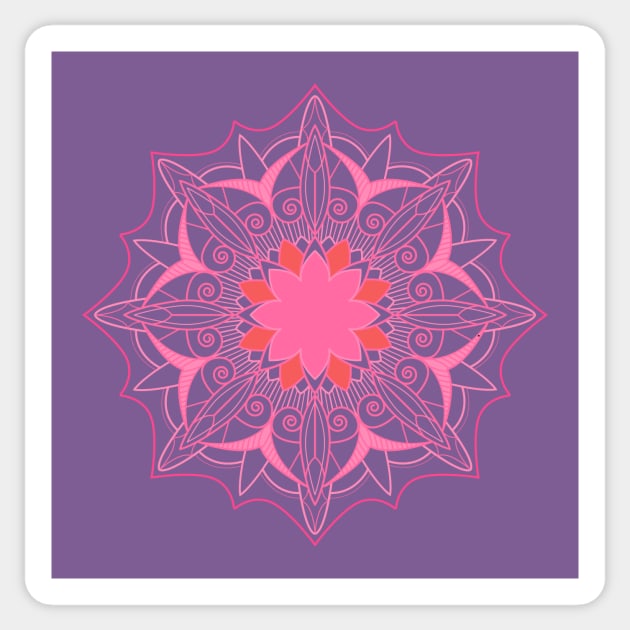 Pink & Purple Mandala Art Sticker by NewburyBoutique